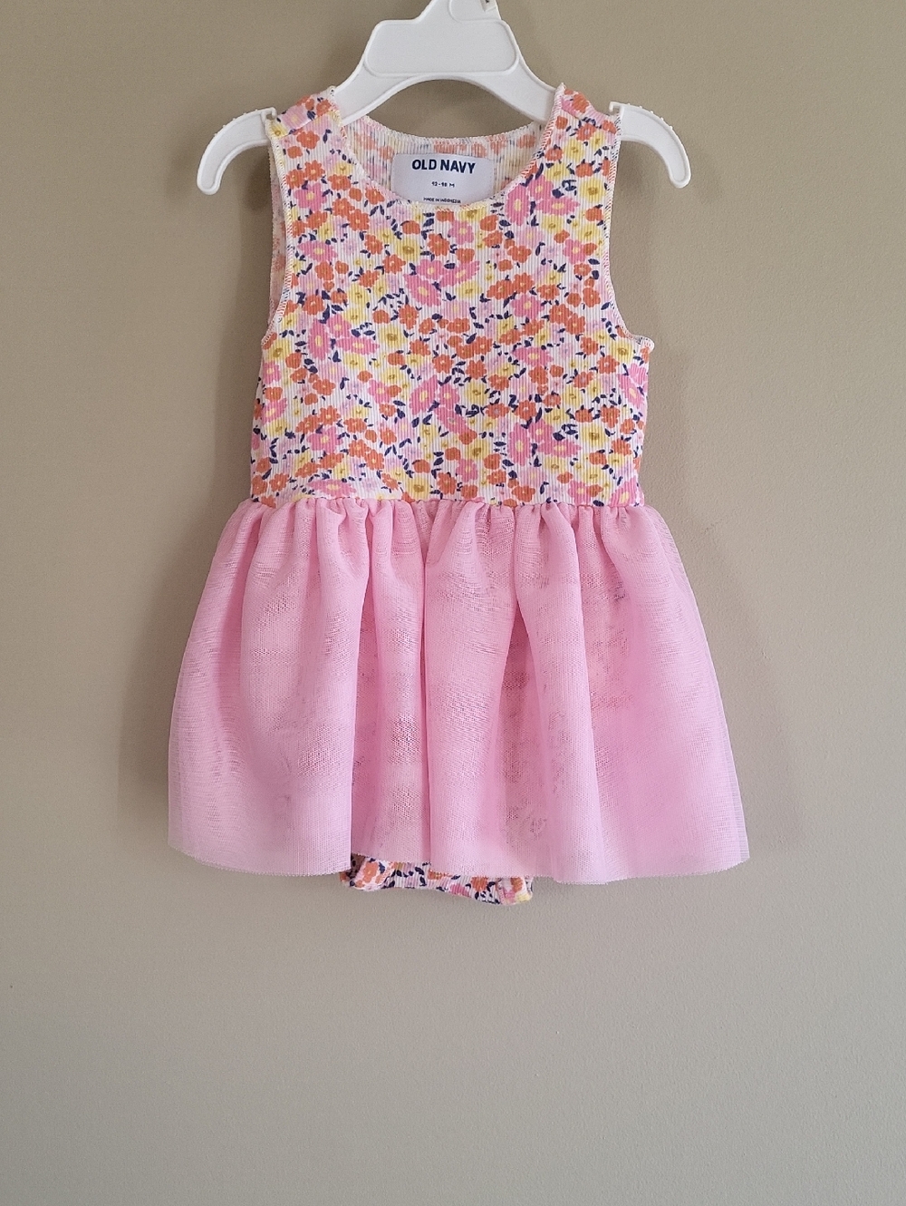 Old Navy floral & pink tulle toddler dress